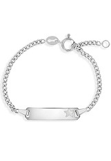 elegant silver star traditional identification baby bracelet